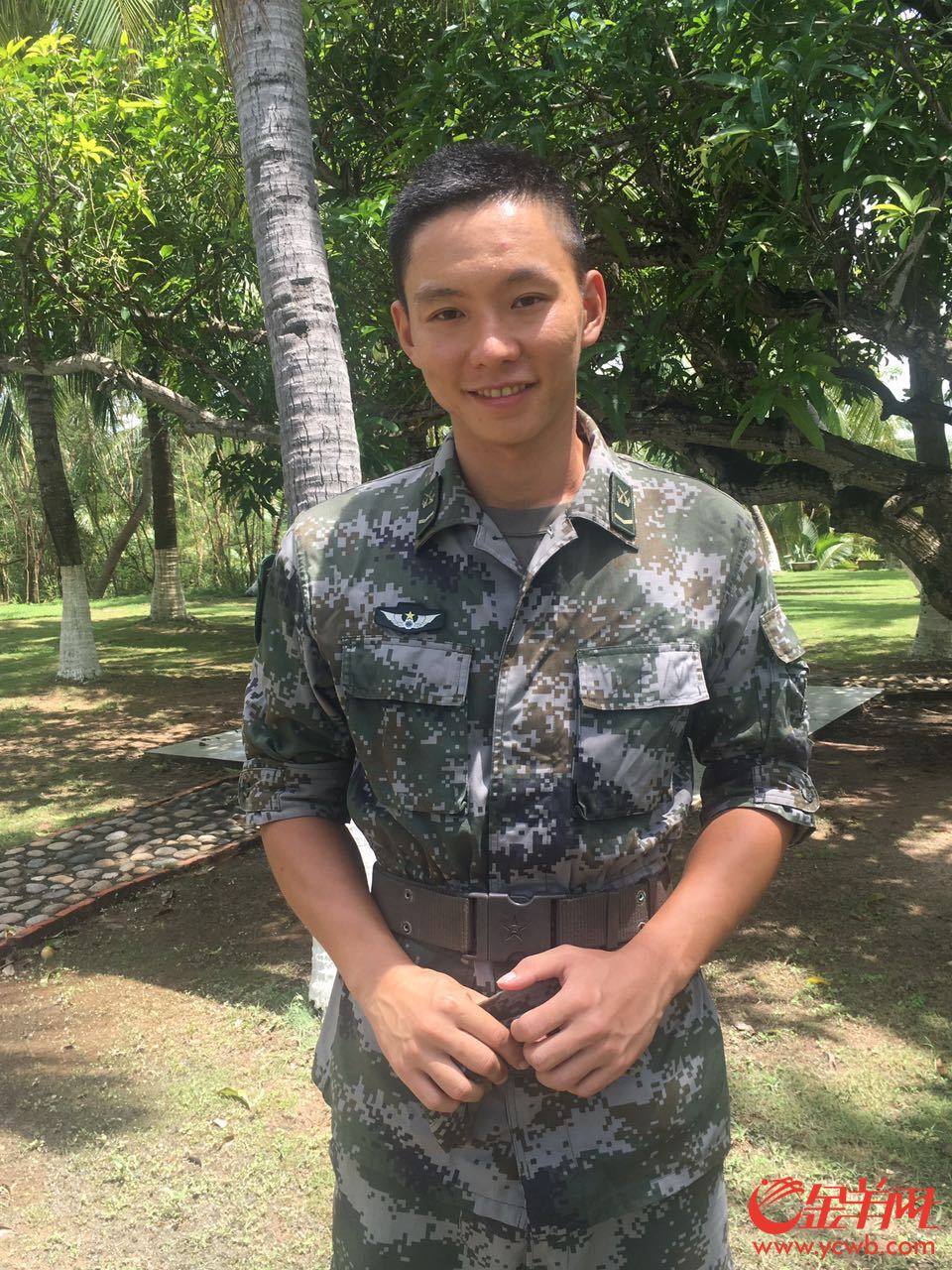 廣東揭陽籍年輕陸軍海防戰(zhàn)士張峰銘。區(qū)健妍攝（備注：這張放在導語下）
